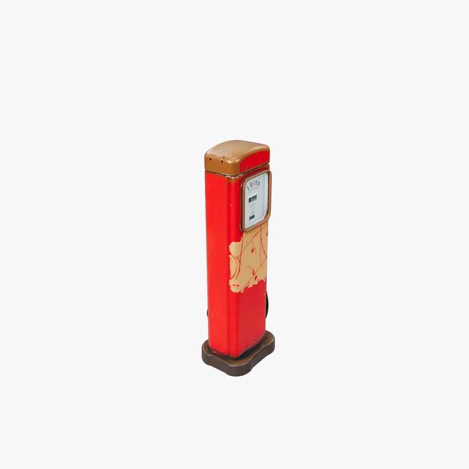 Vintage Red Gas Pump model pack